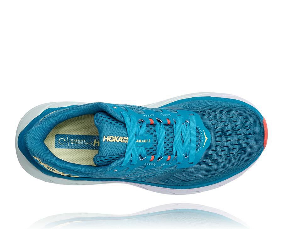 Tenis Hoka One One Feminino Azuis/Branco - Arahi 5 - 734-WQEBKY